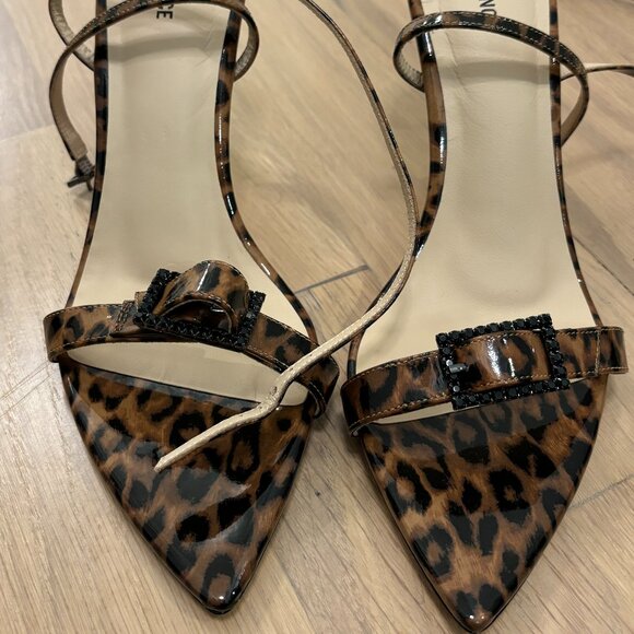 L' Agence Strap Leopard Heels - Picture 1 of 9